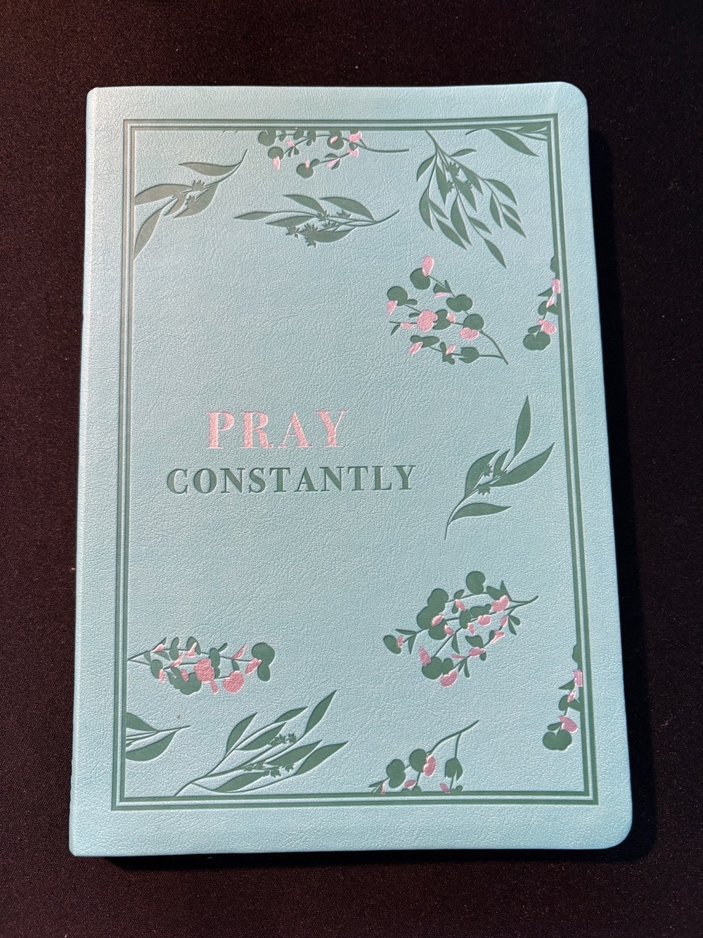 Pray Constantly Mint Floral Journal